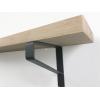 Eiken wandplank massief recht 120 cm op 30 cm diepe plankdragers