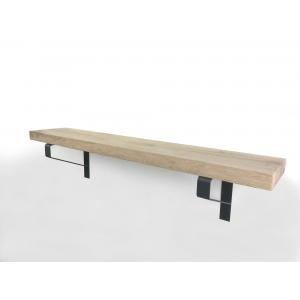 Eiken wandplank massief recht 80 cm op 25 cm diepe plankdragers