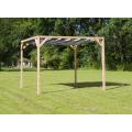 Vrijstaande pergola hout 2.9x3 meter met antraciet kleurig harmonicadoek