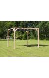 Vrijstaande pergola hout 2.9x5 meter met zwart kleurig harmonicadoek